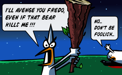 I'll avenge you Fredo, even if that bear kills me!!! - No, don't be foolish... I'll avenge you Fredo, even if that bear kills me!!! - No, don't be foolish...