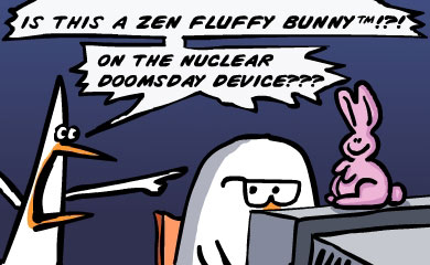 Is this a zen fluffy bunny!?! On The nuclear doomsday device???