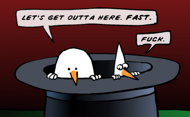 Let's get outta here. Fash. Fuck.