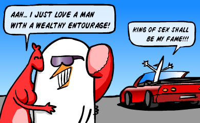 Aaah... I just love a man with a wealthy entourage!