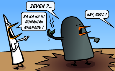 Seven?... Ha ha ha!! Romanian grenade! - Hey guys! Seven?... Ha ha ha!! Romanian grenade! - Hey guys!
