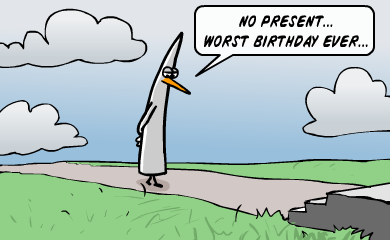 No present... Worst birthday ever... No present... Worst birthday ever...