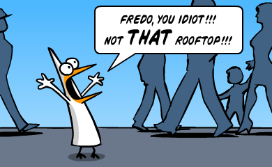 Fredo, you idiot!!! Not THAT rooftop!!! Fredo, you idiot!!! Not THAT rooftop!!!