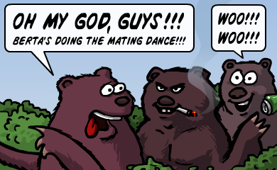 Oh my god guys!!! Berta's doing the mating dance!!! WOO!!! WOO!!! Oh my god guys!!! Berta's doing the mating dance!!! WOO!!! WOO!!!